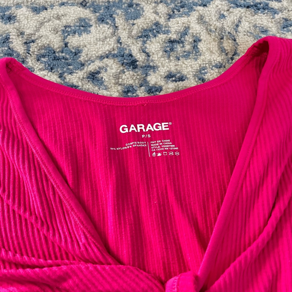 Garage hot pink Ribbed long sleeve